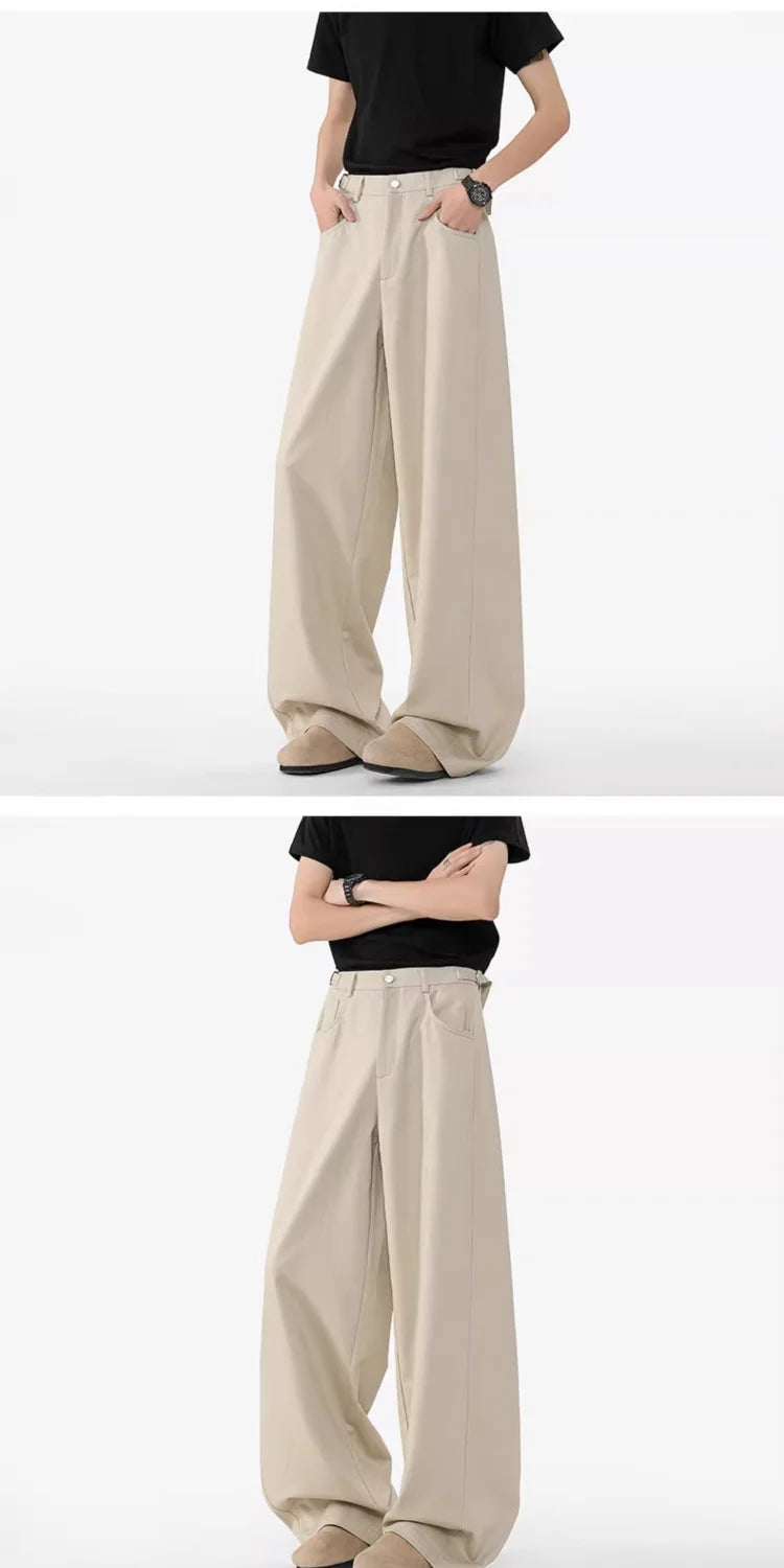 Men's Oversized Wide Leg Trousers High Waist Relaxed Fit Pants