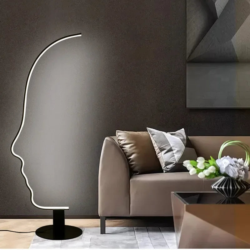 Nordic Human Face Led Floor Lamp For Living Room Bedroom Bedside Standing Light Modern Home Decor Indoor Lighting Lustre Fixture
