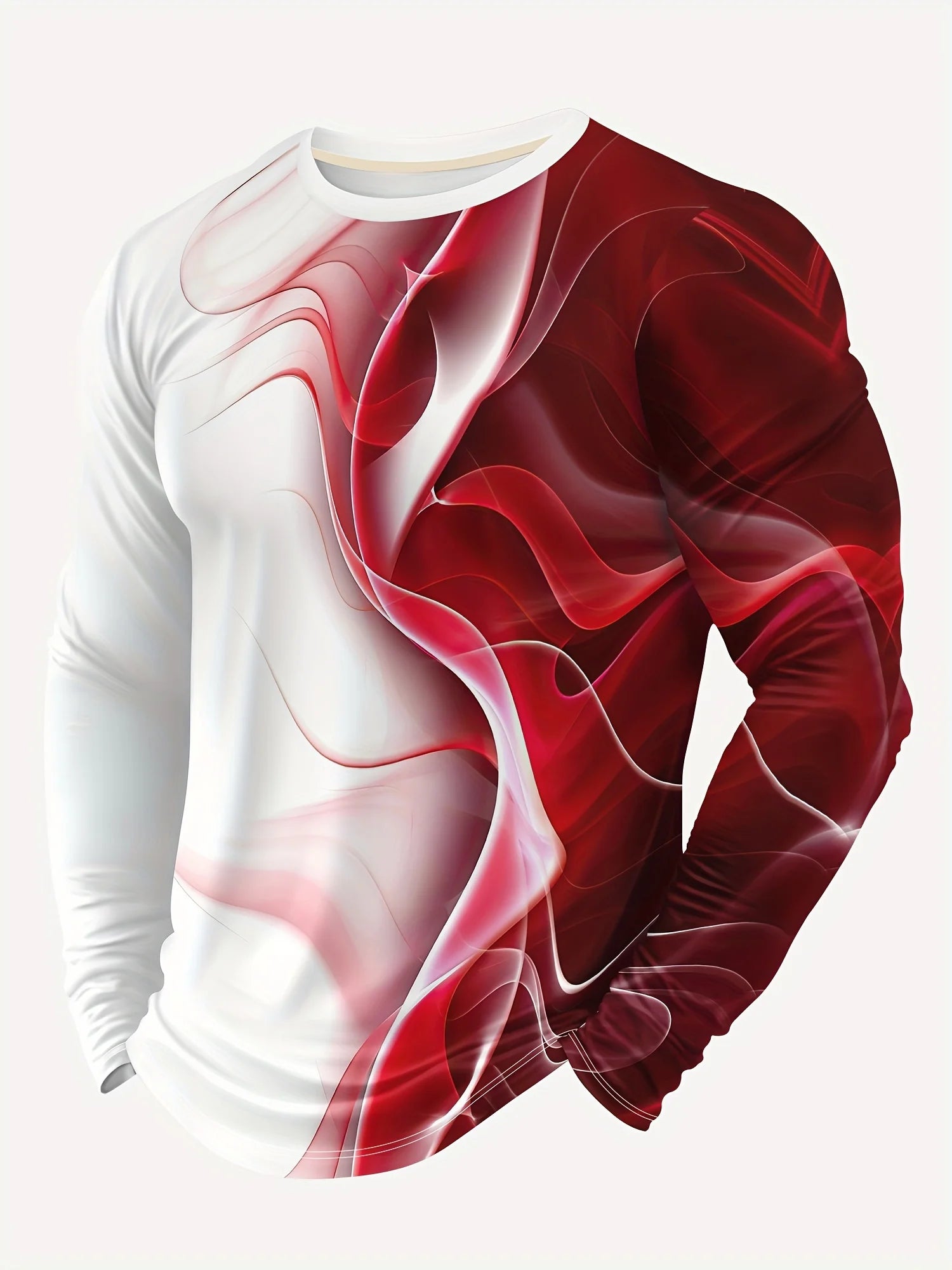 T-Shirts for Men Autumn Mens Clothing Round Neck Tops Long Sleeve Shirts 3D Print Graphic T Shirts Vintage Oversize Men T-Shirt