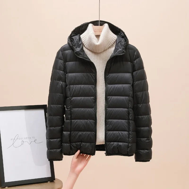 women's clothing Ultra Light Down Jacket female  Autumn Winter Warm Coat Lightweight Warm Jackets Female Hooded Parka