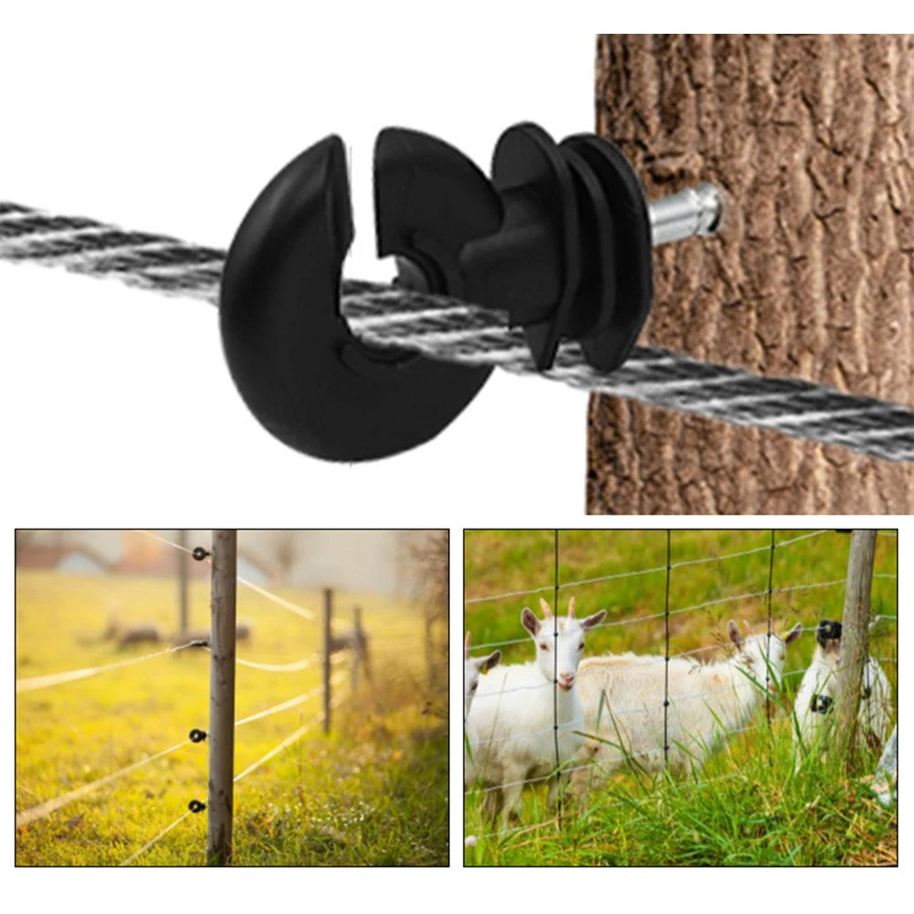 Garden Fencing Trellis 30PCS Premium Electric Fence Insulators For Strong And Safe Wire Connections Carbon Steel Black Insulator