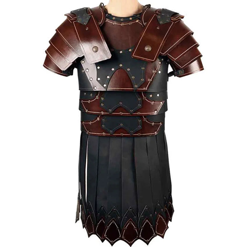 Medieval Ancient Greek Roman Legion Gladiator PU Leather Cuirass Shoulder Chest Armor Viking Warrior Knight Cosplay Costume LARP