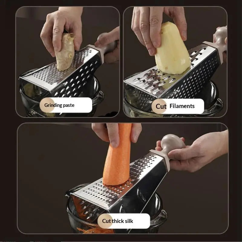 Stainless Steel 4-Sides Multi-Function Vegetable Slicer Kitchen Tool Box Grater Multipurpose Kitchen Grater