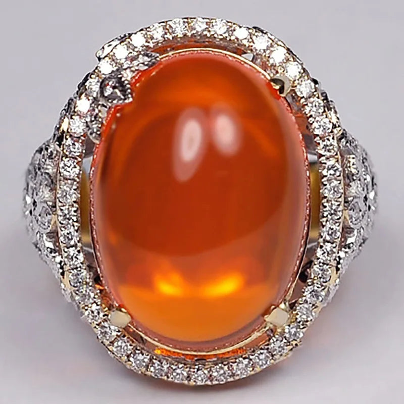 Silver Ruby Ring, Popular European and American Ring, Luxury Fashion Ring