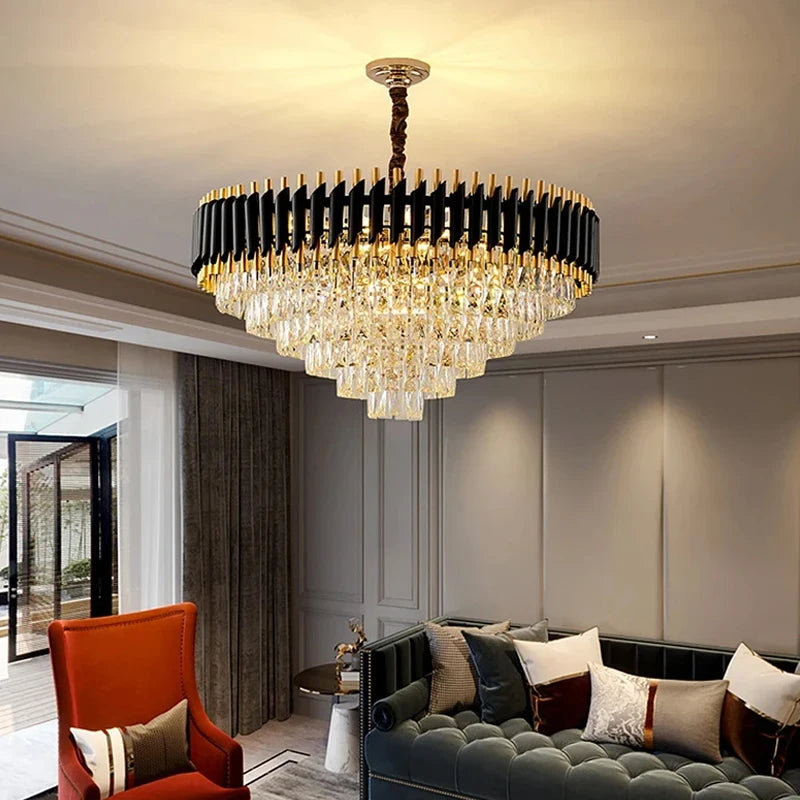Luxury Modern Living Room Crystal Ceiling Chandelier Lighting Light Lustre Indoor Dining Bedroom Home Decor Hanging Pendant Lamp