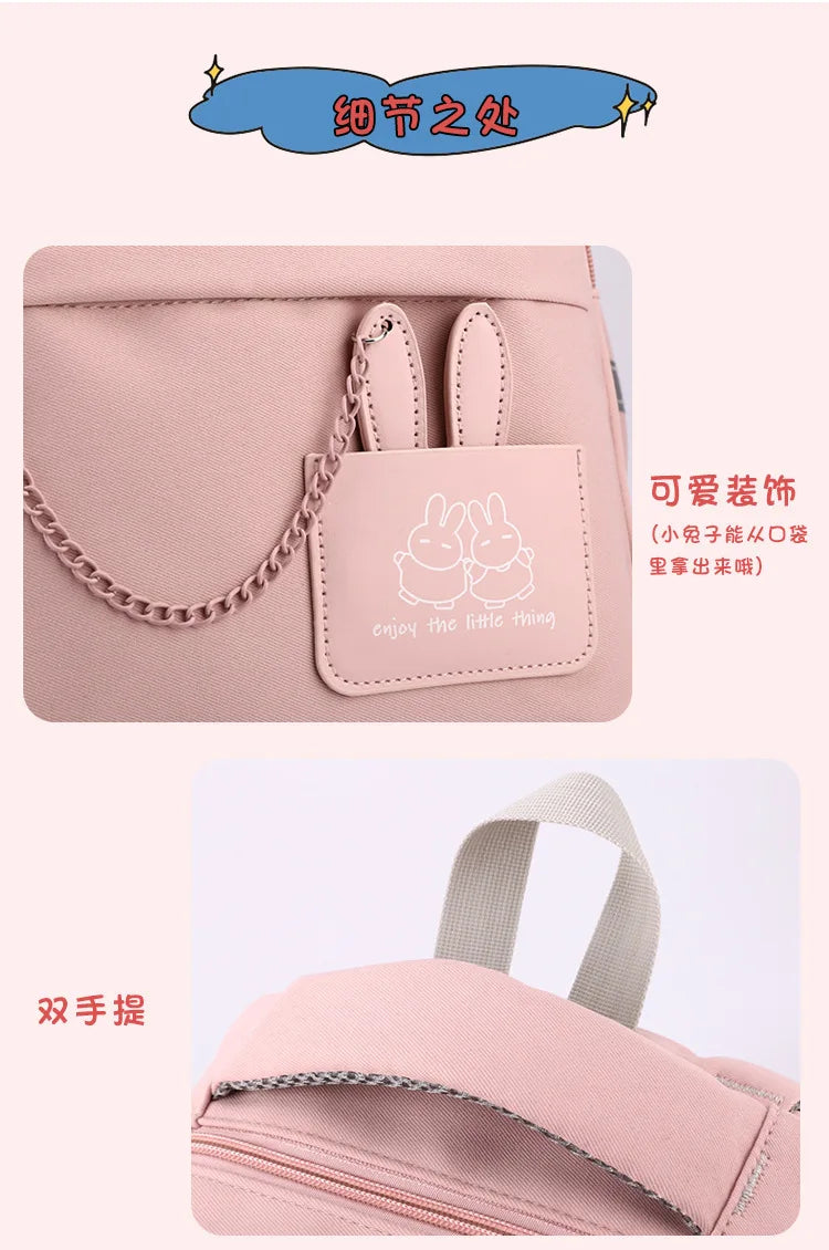 Fengdong kids school bag cute school backpack for girls children kawaii bookbag primary students gift large capacity backpack
