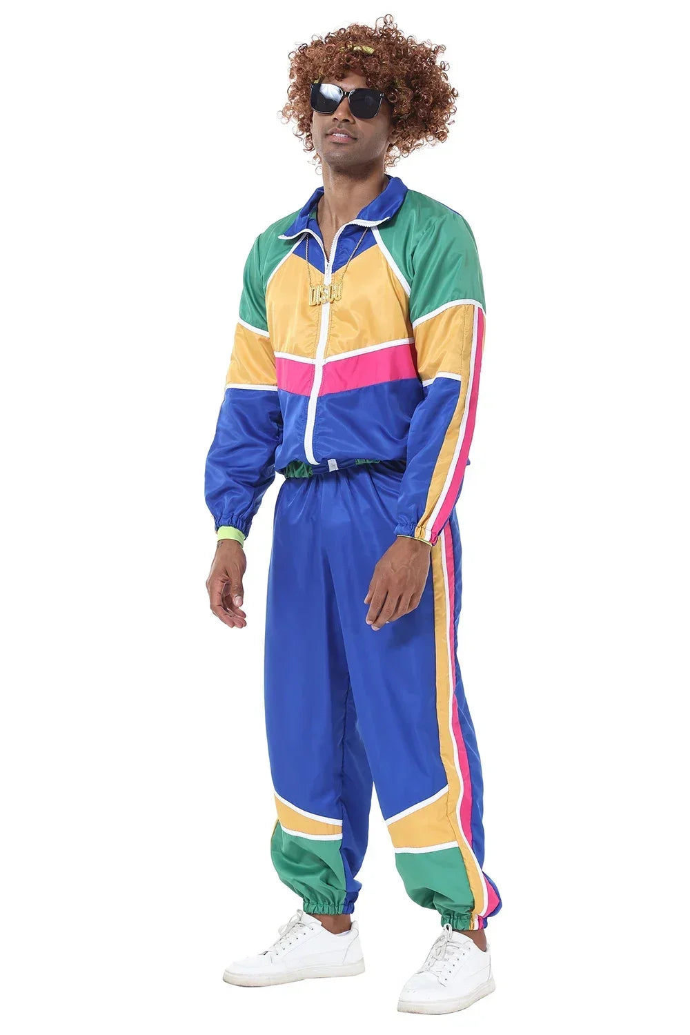 Couples Hippie Costumes for Women Men 80s 90s Retro Sportwear Hippie Disco Cosplay Costume Halloween Party Role Playing Clothes
