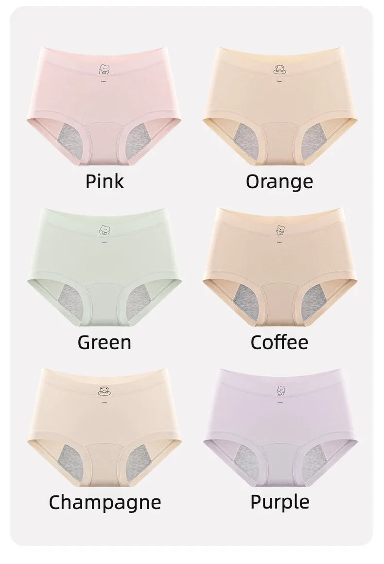 Women's Menstrual Panties Woman Reusable Menstrual Pads Period Underwear Women's Cotton Briefs Menstruation Sexy Super Absorbent