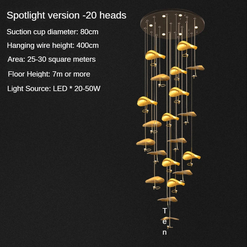 Nordic Modern LED Ceiling Chandelier for Living Dining Room Staircase Pendant Lamp Home Decor Lighting Suspension Design Fixture
