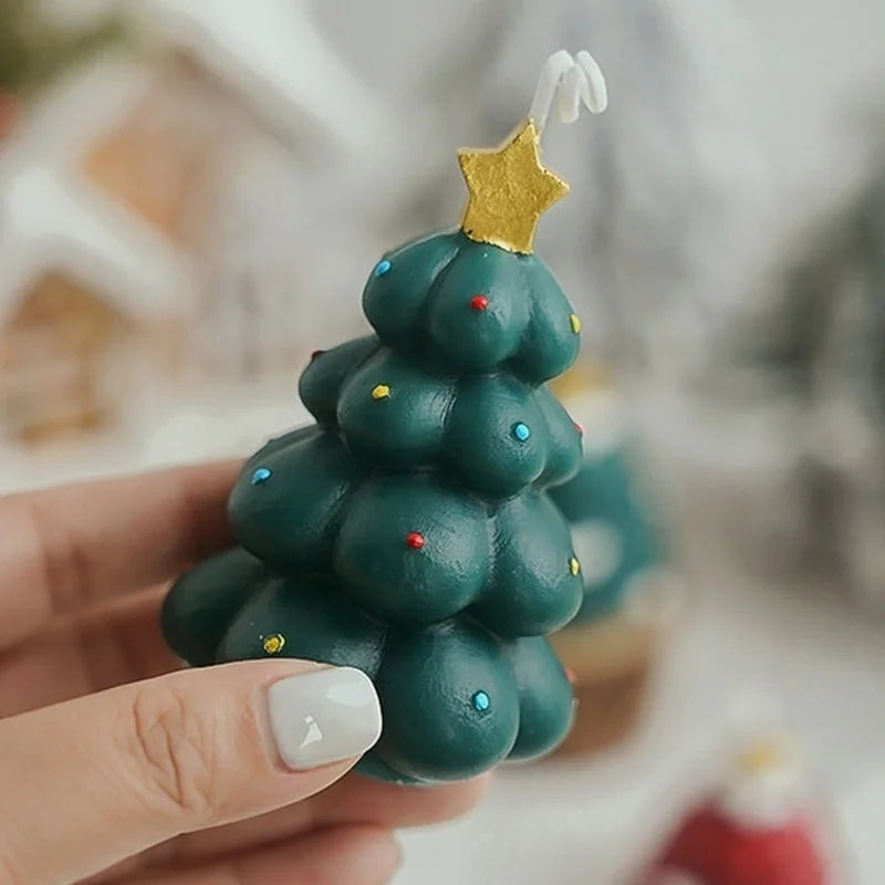 Cute Christmas Tree Scented Candles Handmade Fragrance Creative Ornaments Aromatherapy Xmas Gifts Birthday Gift Home Decor