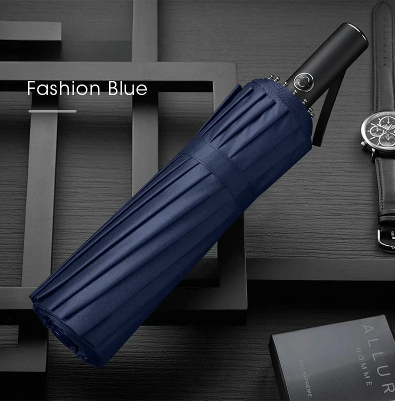 Super Large 140CM Automatic Folding Umbrella for Man and Women, Windproof Strong Reinforce Sun and Rain Big Umbrellas Parasol