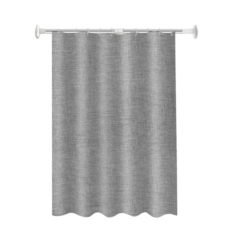Waterproof Polyester Shower Curtain Gray Bathroom Curtains Solid Color Bathtub Large Wide Bathing Cover with Hooks 6 Colors