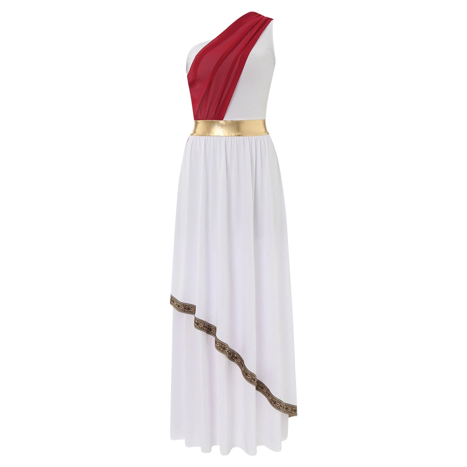 Womens Ancient Greek Costume Halloween Greek Princess Deity Queen Cosplay Flowy Tulle Chiffon Toga Dress Carnival Fancy Dress Up