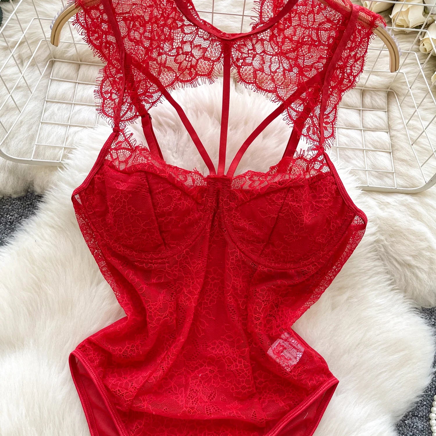 Summer Women Hot Girl Camis Jumpsuit Tank Top Mesh Lace Hollow Out Slim Fit Crop Top for Stylish and Sexy Look