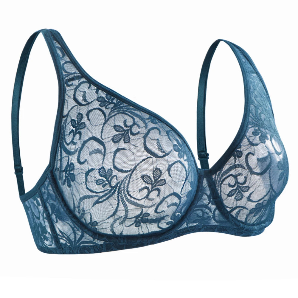 Womens Underwear Lace Bras Underwire BH Hollow Out Embroidery Elegant Casual Sexy Lingerie Tops Plus Size  Brassiere