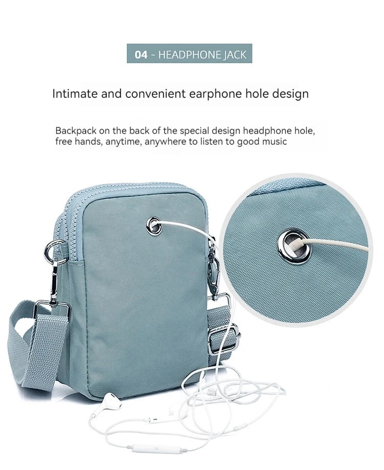 Rilibegan Nylon Cloth Bag 2024 New Women's Shoulder Bag Casual Diagonal Straddle Bag Lightweight Phone Bag