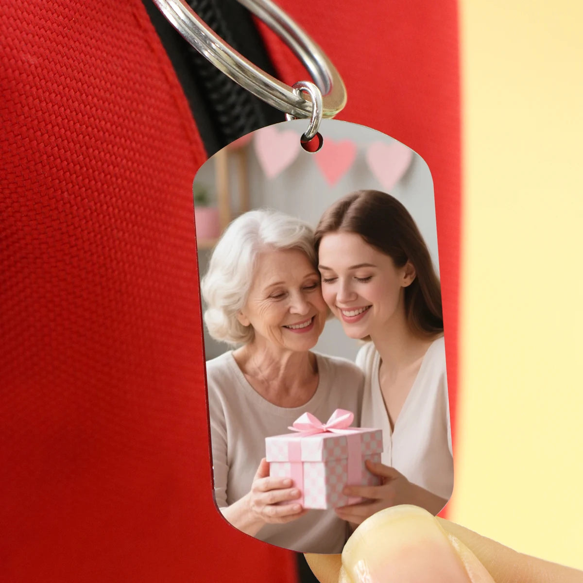 Photo Keychain With Text, Custom Mother’S Day Gift Key Chain For Mom, Personalized Picture Keychain Keepsake, Custom Keychain