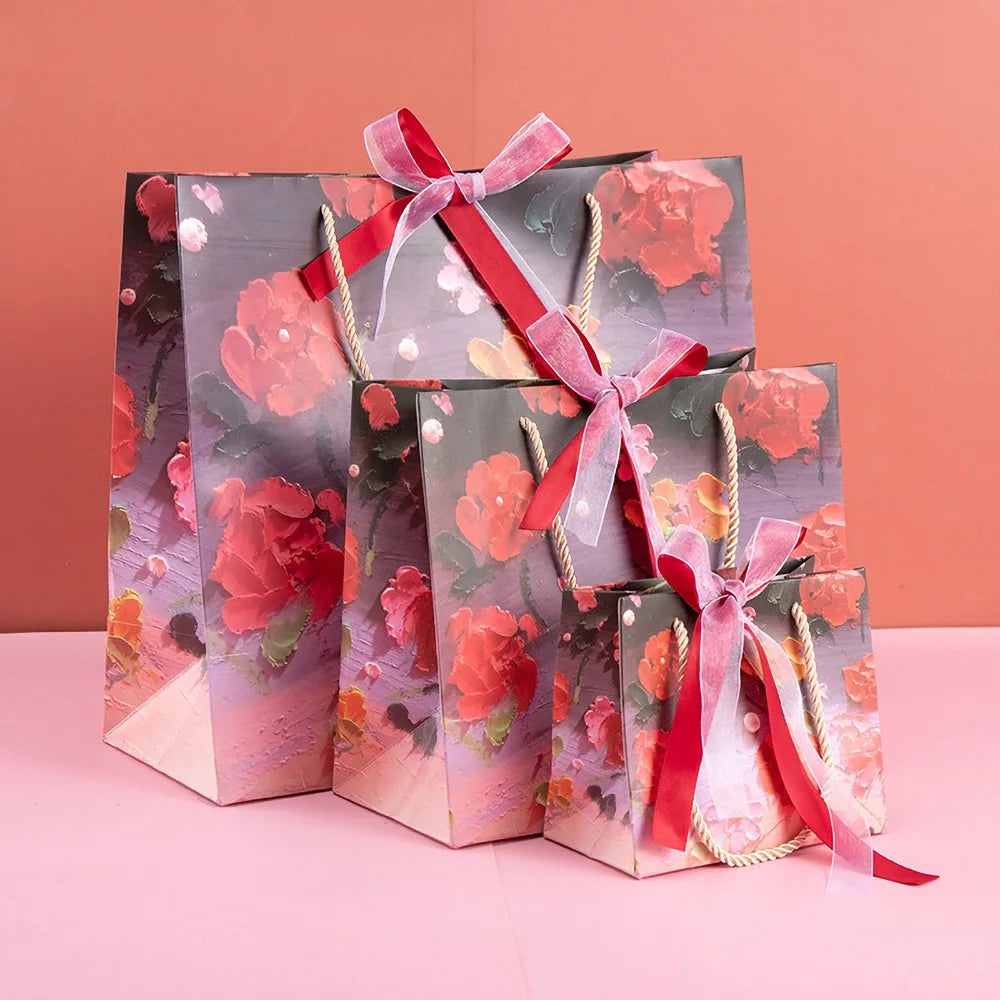 Holiday Party Ceremony Gift Paper Bag With Handle Handbag Teachers' Day New Year Wedding Guest Children Candy Colored Packaging