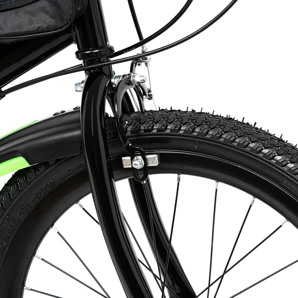 20" Mountain Bike 7 Speeds Kids Bicycle Dual-Disc Brakes Unisex Children's Bicycle Height Adjustable MTB Boys Girls Riding Bike
