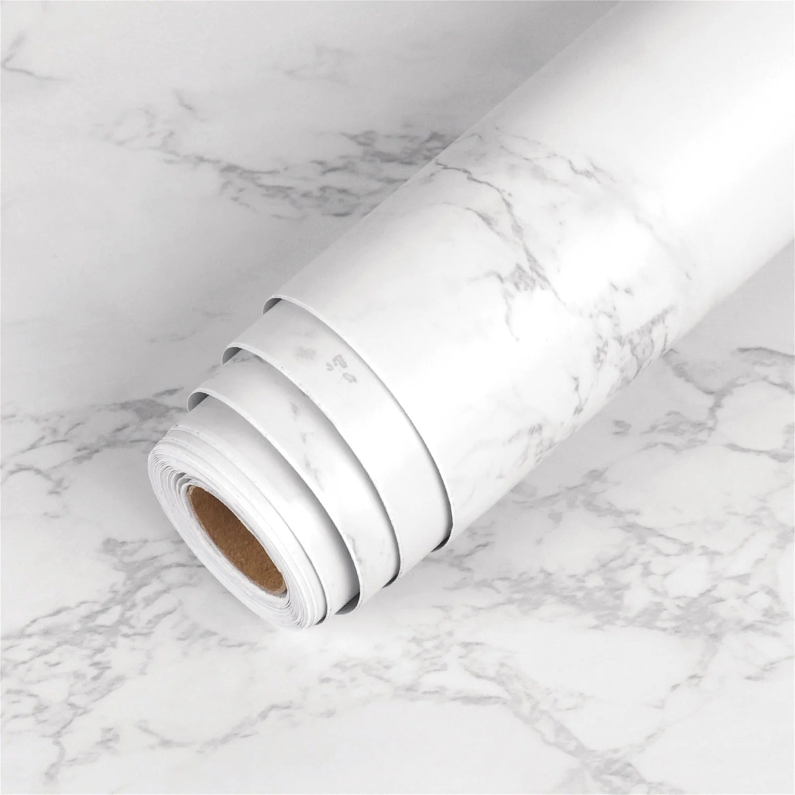 DIY Contact Paper Kitchen Stickers Solid Color PVC Self-adhesive  Home Decorative Marble Wallpaper Living room Study Furnitures