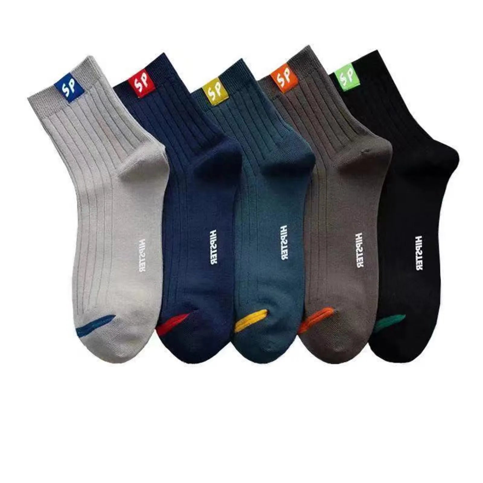 5 Pairs Men's Socks Mid-Calf Socks Warm Socks Long Sweat-Absorbing Breathable Socks Trendy Versatile Fall And Winter Sports Sock
