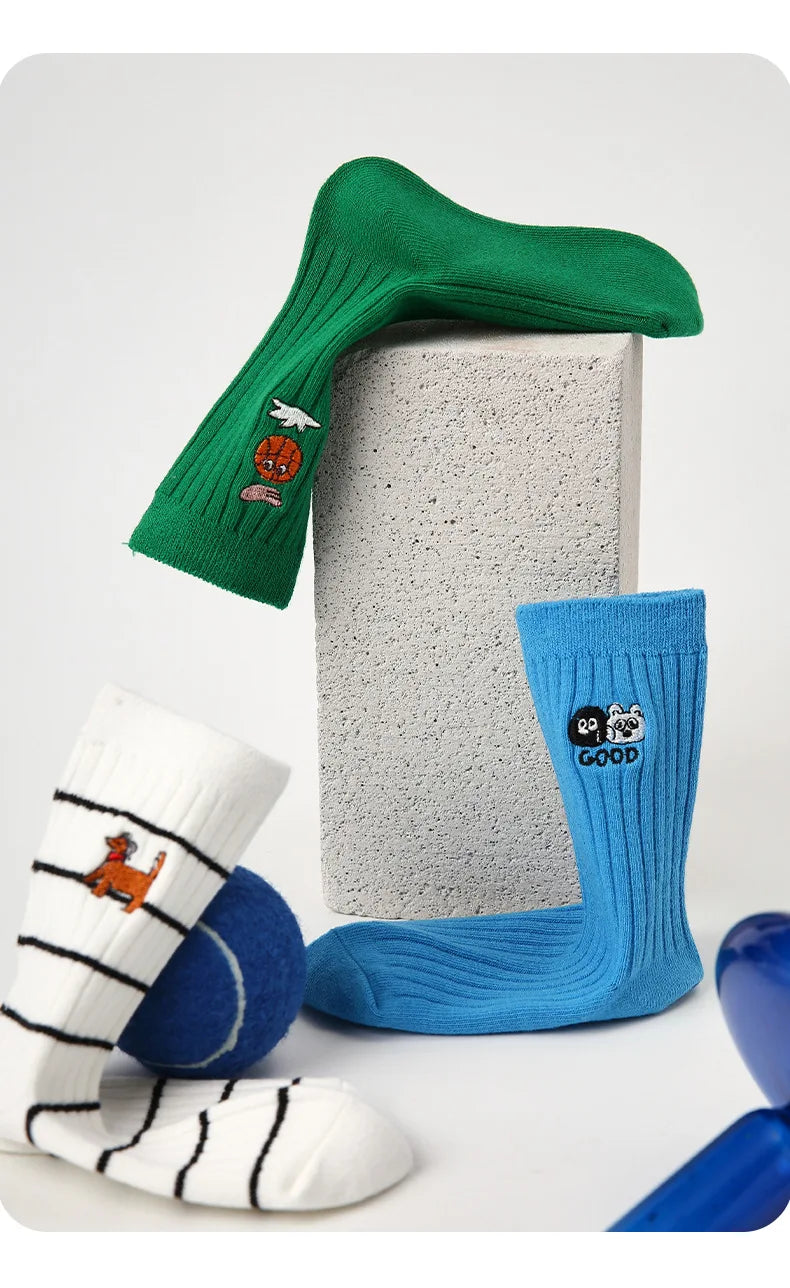 Newest Boys Girls Socks 2025 Spring Baby Cotton Socks Sport Sock  Double Needle 3-12T Children's  Socks