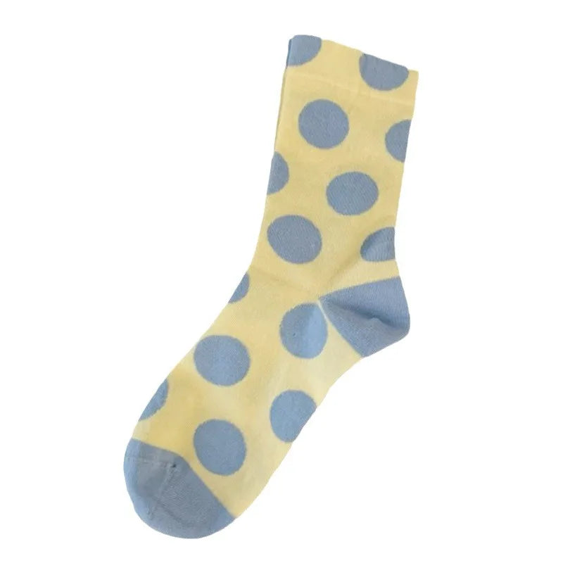 Ladies Socks For Girls Polka Dot Socks Women Black White Cute Kawaii Harajuku Socks Cotton Happy Funny Casual Short Sock Woman
