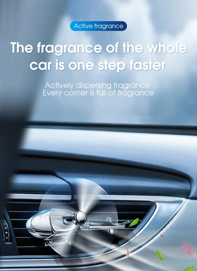 Car Air Freshener Mini Helicopter Rotating Aromatherapy Purifie Odors Car Perfume Essential Oil Diffuser Car Vent Aromatherapy