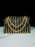 Full Rhinestone Women's Evening Clutch Bag luxury Leather Chain Handbag Elegant Wedding Party Diamond Wallet Rectangular Purse