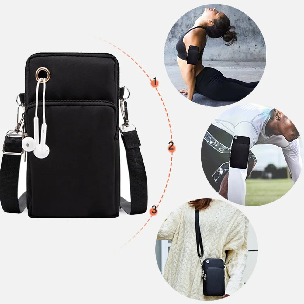 Universal Mobile Phone Bag Iphone 13 Huawei Shoulder Cross-body Package Women Sport Pouch Unisex Arm Wrist Bags Butterfly Print