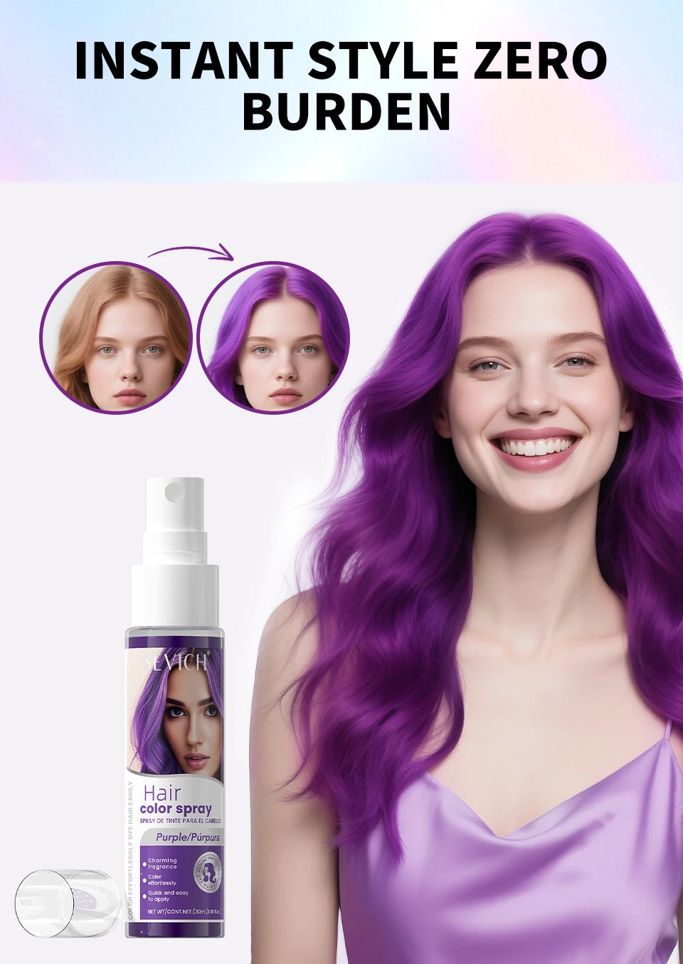 Hair Color Spray Hairs Dyed Hair Colour Styling Product Long Lasting Dye for Hair Beards Coloring Temporary Hair Colour Cream