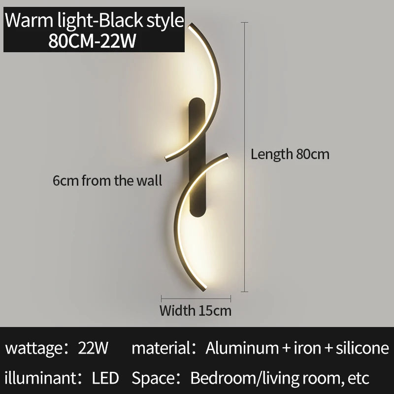 Minimalist Wall Lamp LED C Shape Wall Sconce Modern Simple for Home Decor Perfect Lighting Living Room Bedroom Hallway Office