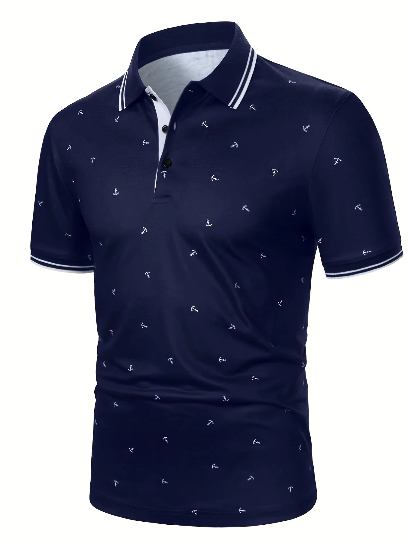 2026 Popular Men's Short Sleeved Polo Shirt 3D Digital Men's Fashion Casual Splicing Polka Dot Short Sleeved Fashion Polo Shirt