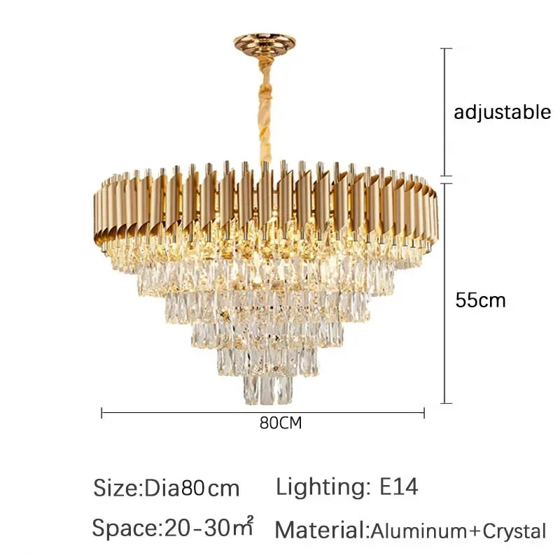 Luxury Modern Living Room Crystal Ceiling Chandelier Lighting Light Lustre Indoor Dining Bedroom Home Decor Hanging Pendant Lamp