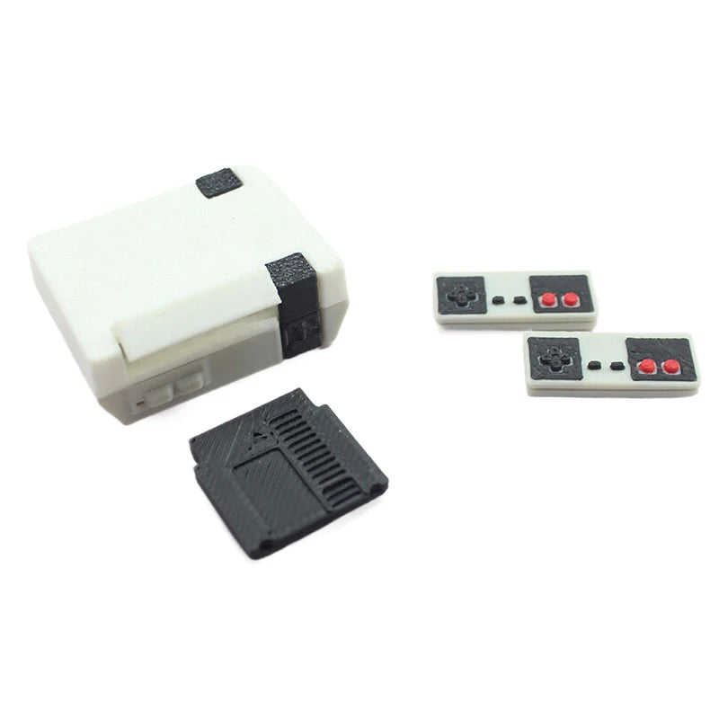 Dollhouse Decorative Mini Game System Model, Including Host+Game Card+2 Controllers