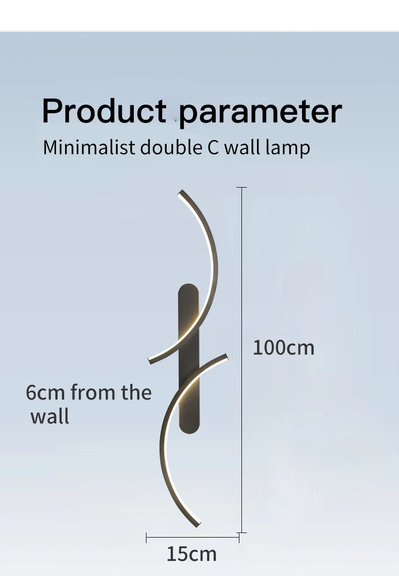 Minimalist Wall Lamp LED C Shape Wall Sconce Modern Simple for Home Decor Perfect Lighting Living Room Bedroom Hallway Office