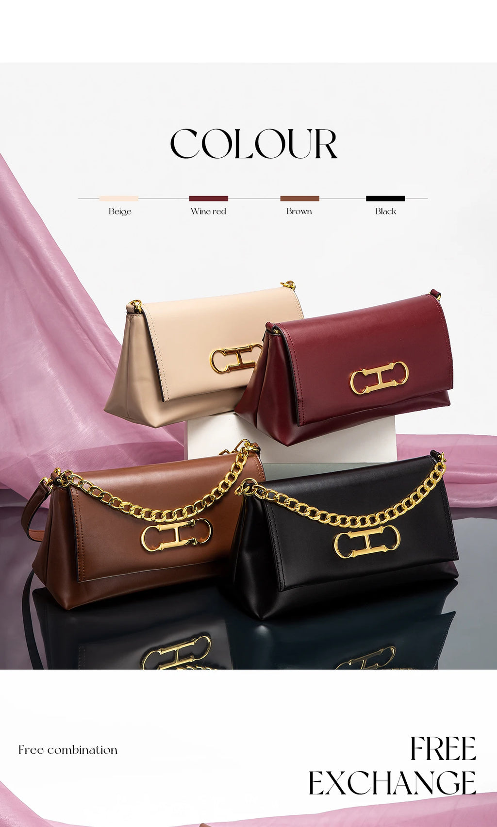 Fashion Classic Retro New Solid Color Square Women's Shoulder Bag Fashion Party Multi functional Occasion Crossbody Bag