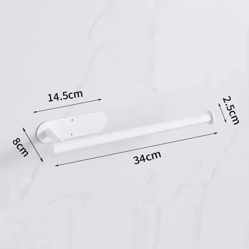 Paper Towel Holder Under Cabinet Wall Mount Stainless Steel Black Kitchen Paper Towel Rack Self Adhesive No Drilling Bathroom