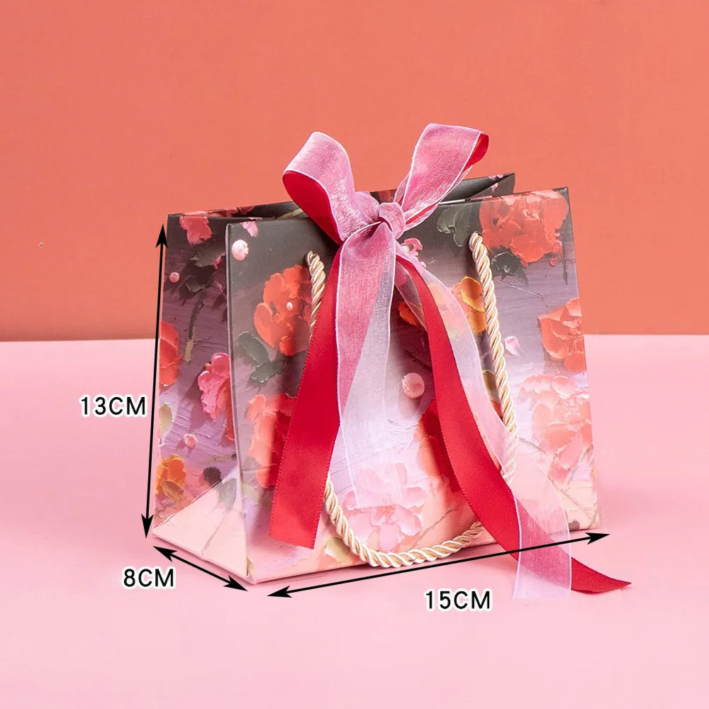 Holiday Party Ceremony Gift Paper Bag With Handle Handbag Teachers' Day New Year Wedding Guest Children Candy Colored Packaging