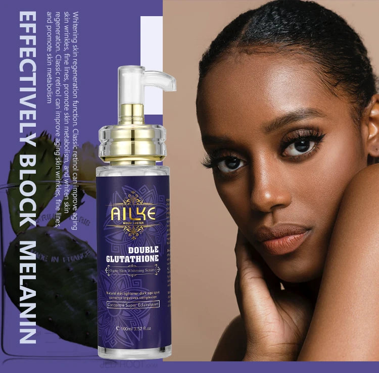 AILKE Double Glutathione Whitening Daily Skin Care, Clean Skin, Lightening, Even Toning, Remove Melanin, For All Skin Types