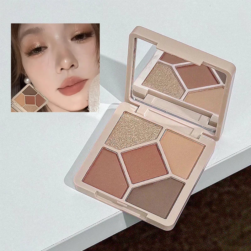 QIBEST Face Makeup Set 4pc Double End Lip Glaze, Pressed Powder,Blush,Eyeshadow, Eyebrow Pen,Eyeliner,Lip Oil Gift Cosmetics