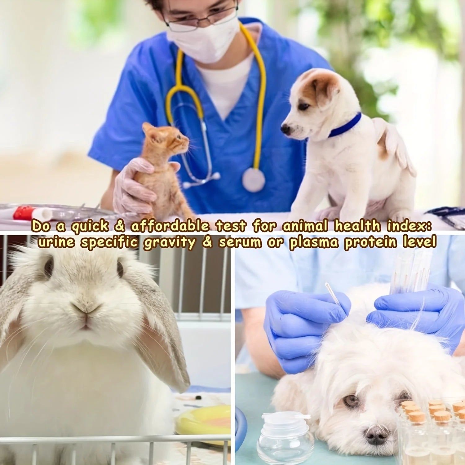 Pet Health Refractometer - Animal Clinical Tool for Urine SG & Serum Protein Levels, Ideal for Dogs, Cats & Large Animals