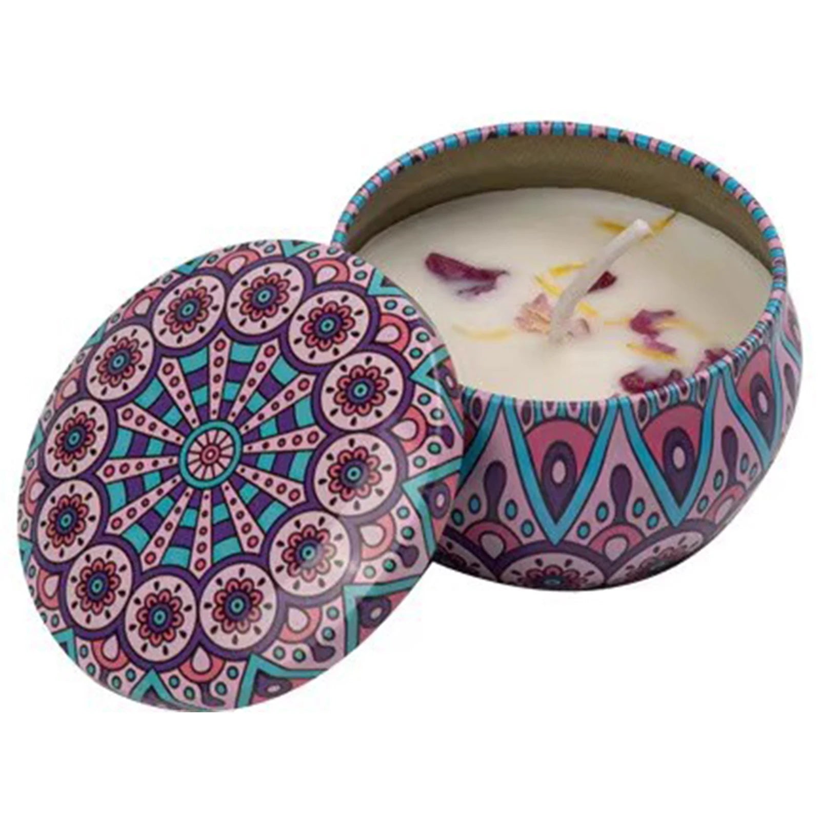 Scented Candles Blue Wind Chimes Aromatherapy Candles for Home Long Burn Scented Candles with Lid Sustainable Use of Tin Boxes