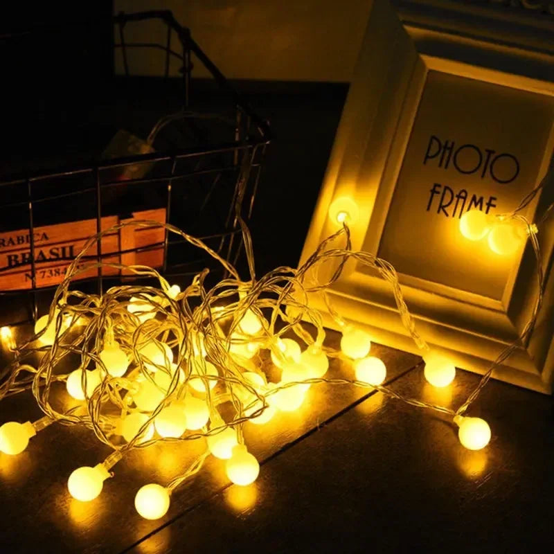 3M 10M LED Ball String Lights Outdoor Lamp USB or Battery Powered Garland Christmas Tree Fairy Lights for Wedding Home Decor