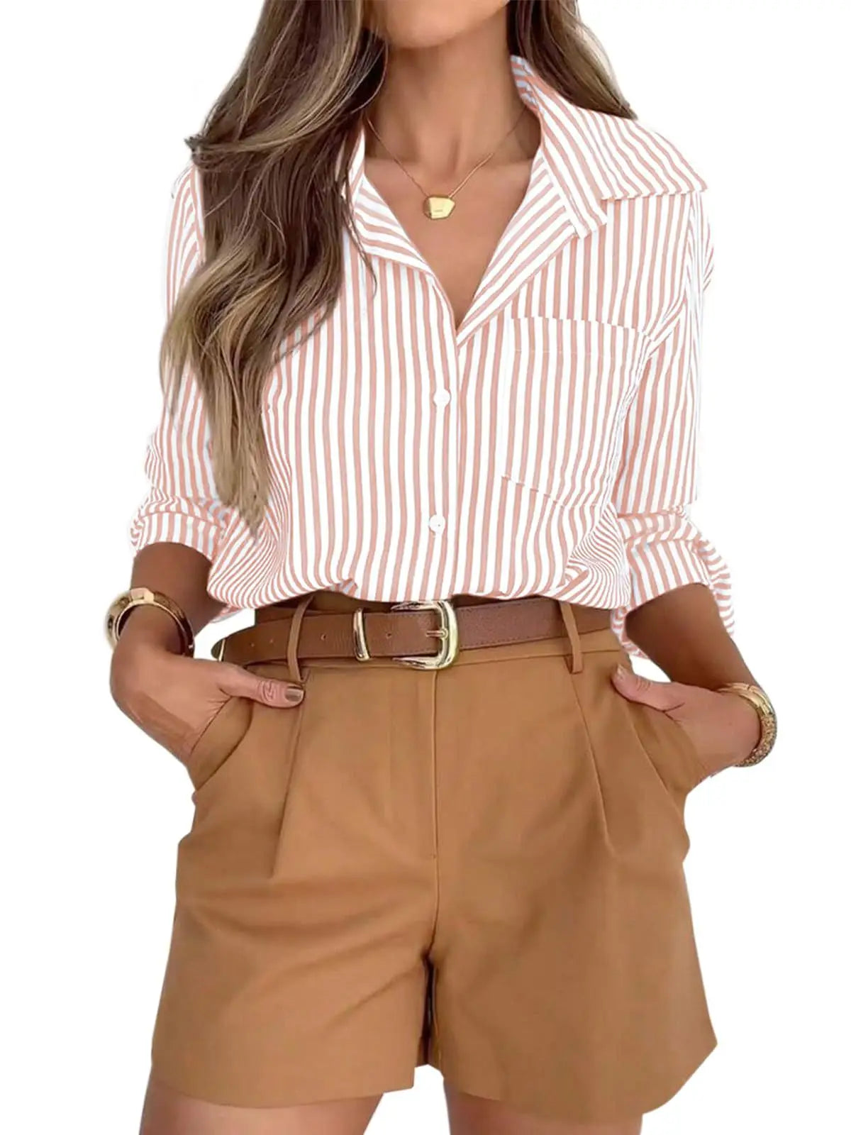 Woman Clothing Informal Long Shirt Shirt, Women's Lingerie, Cardigan Open And Stylish, Polyester Style, Full Decorative Length