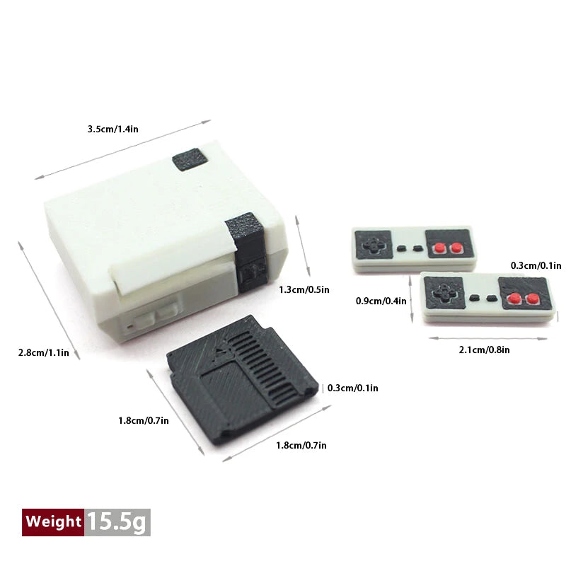 Dollhouse Decorative Mini Game System Model, Including Host+Game Card+2 Controllers