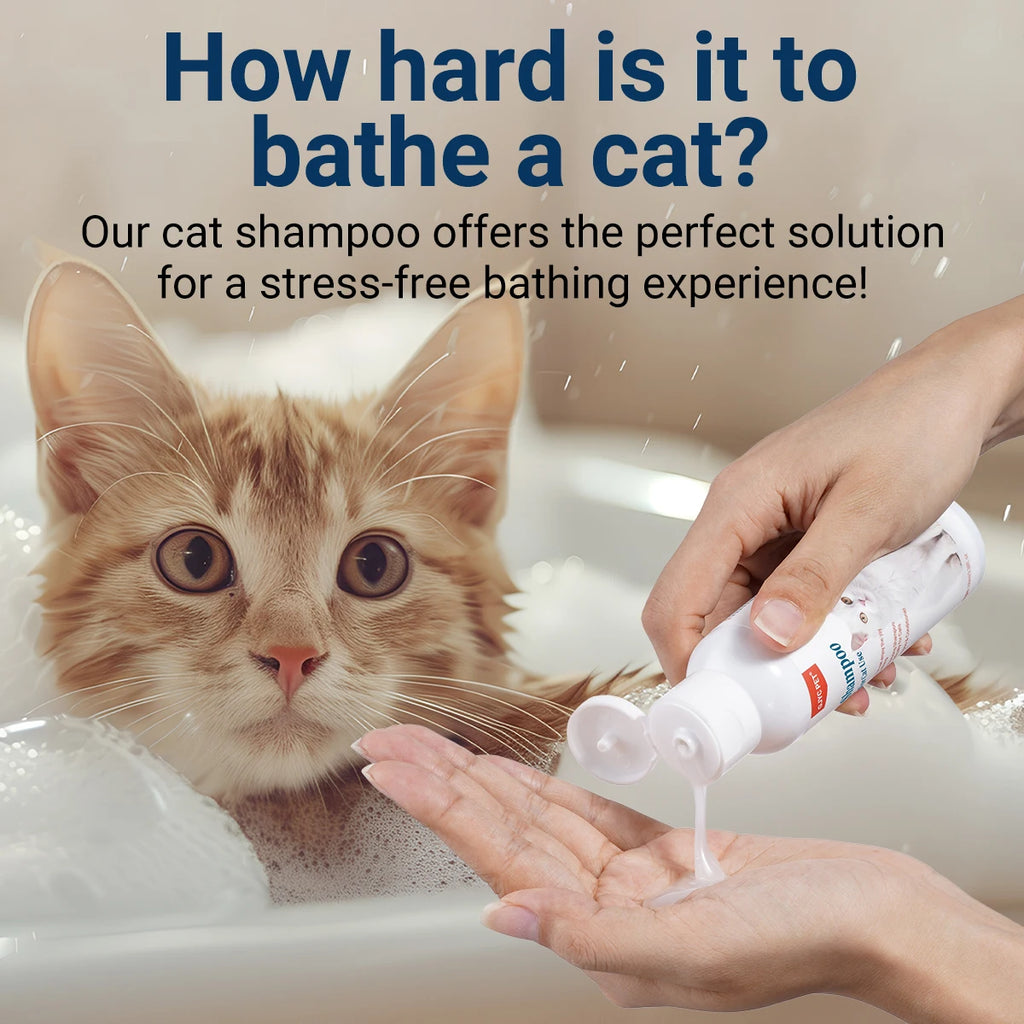 Gentle Mild Cat Shampoo - Non-Irritating Skin-Friendly, Moisturizing Deodorizing, Nourishing Softening for Healthy Shiny Fur
