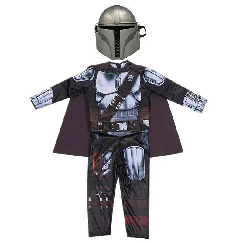 Costume de cosplay d'armure de chasseur de rebond de film, masque de héros souriant, combinaison d'Halloween, habillage, costume