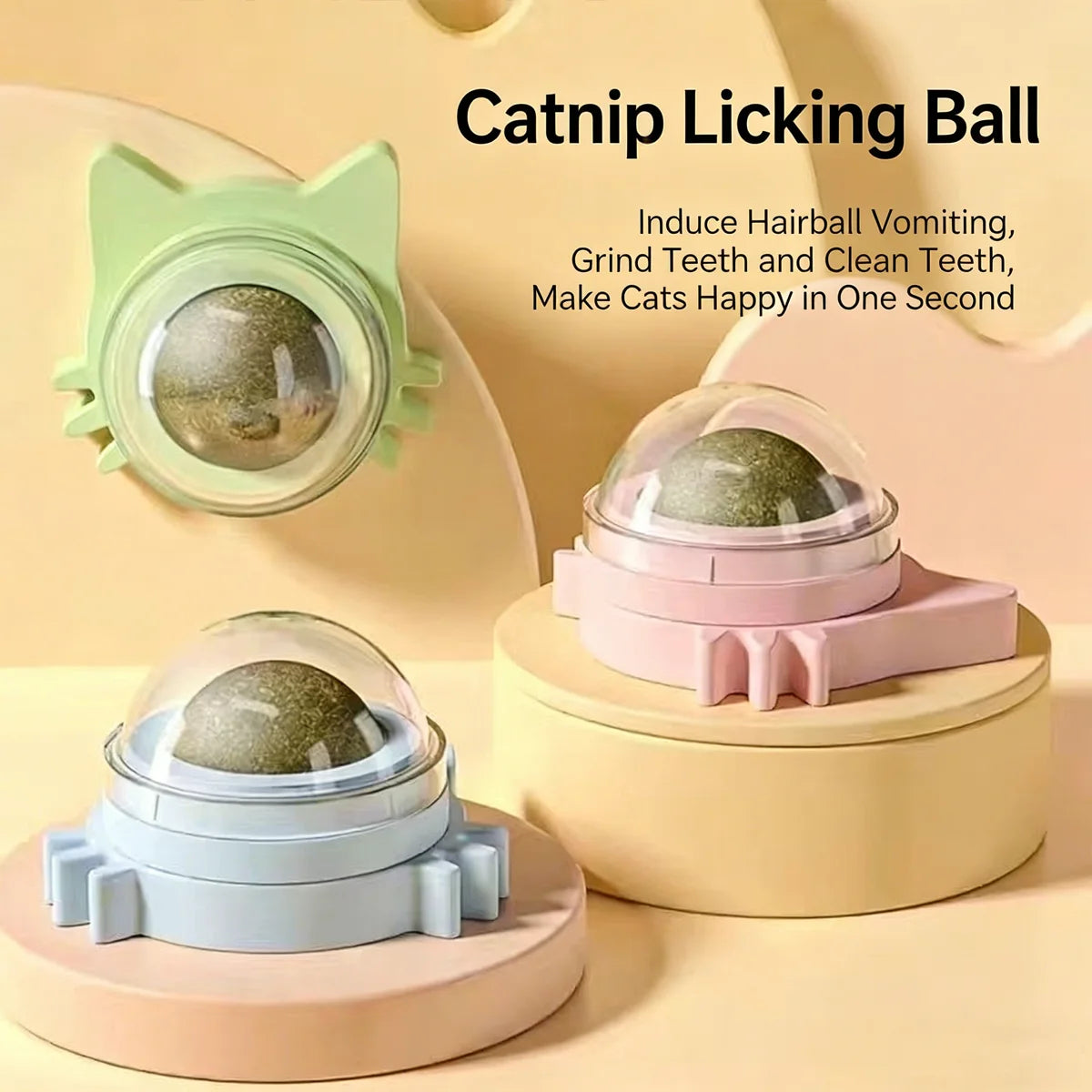 1 Pc Cat Mint Ball kittens's Safe Healthy Edible Toy Clean Mouth And Relieve Boredom