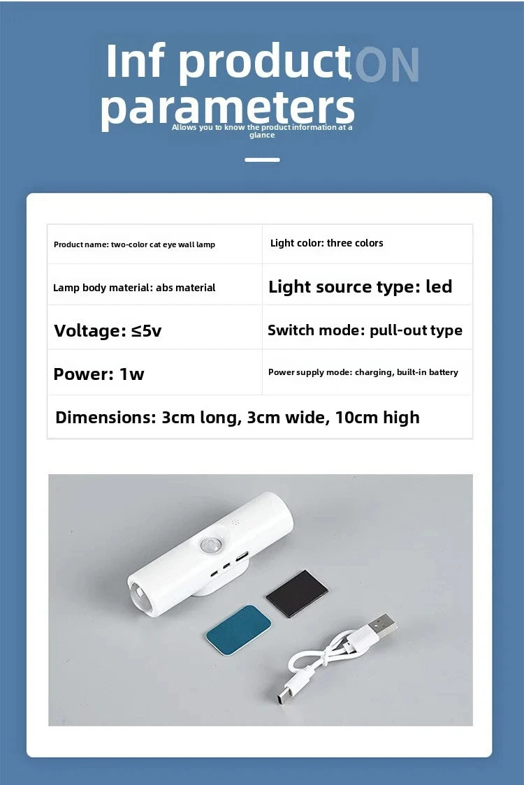 Smart RGB Gradient Night Light Wall Lamp for Bedroom Bathroom Magnetic Motion Sensor Rechargeable Closet Garden Home Decor
